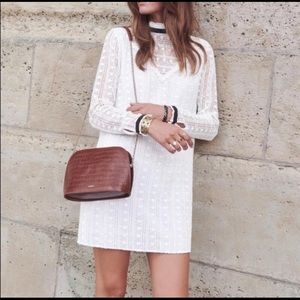 Sezane Lila White Cotton Lace Dress